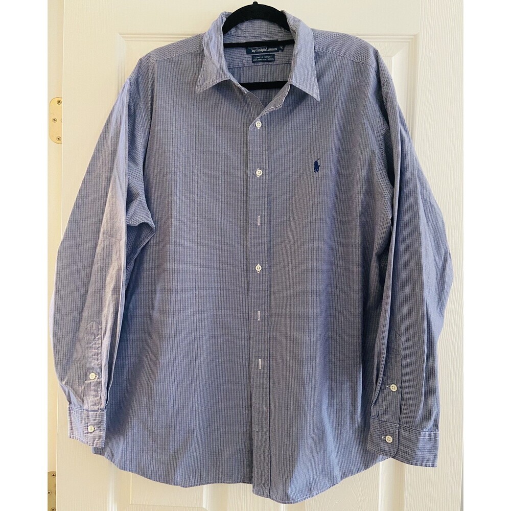 Ralph Lauren Lowell Sport Shirt Men XL Plaid Cotton Long Sleeve